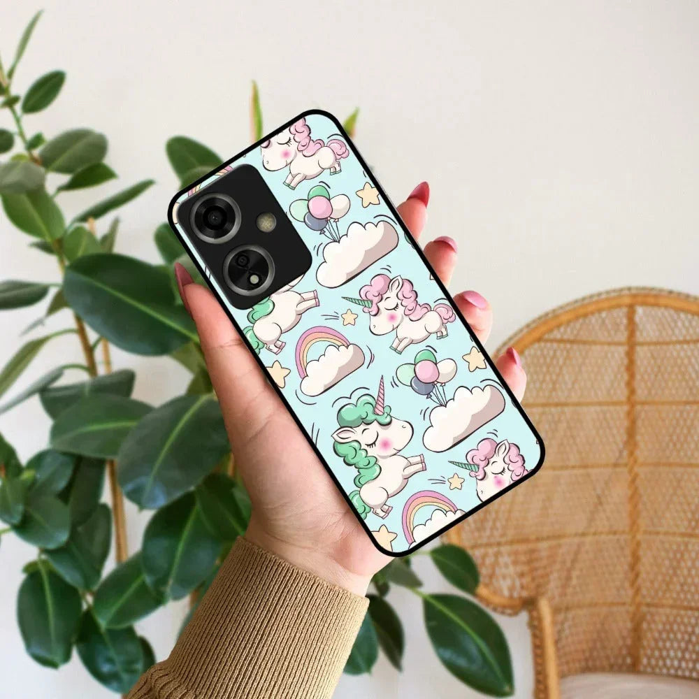 Unicorn Print Glossy Metal Case Cover For Oppo - ShopOnCliQ