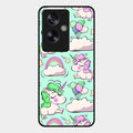 Unicorn Print Glossy Metal Case Cover For Oppo A79 5G