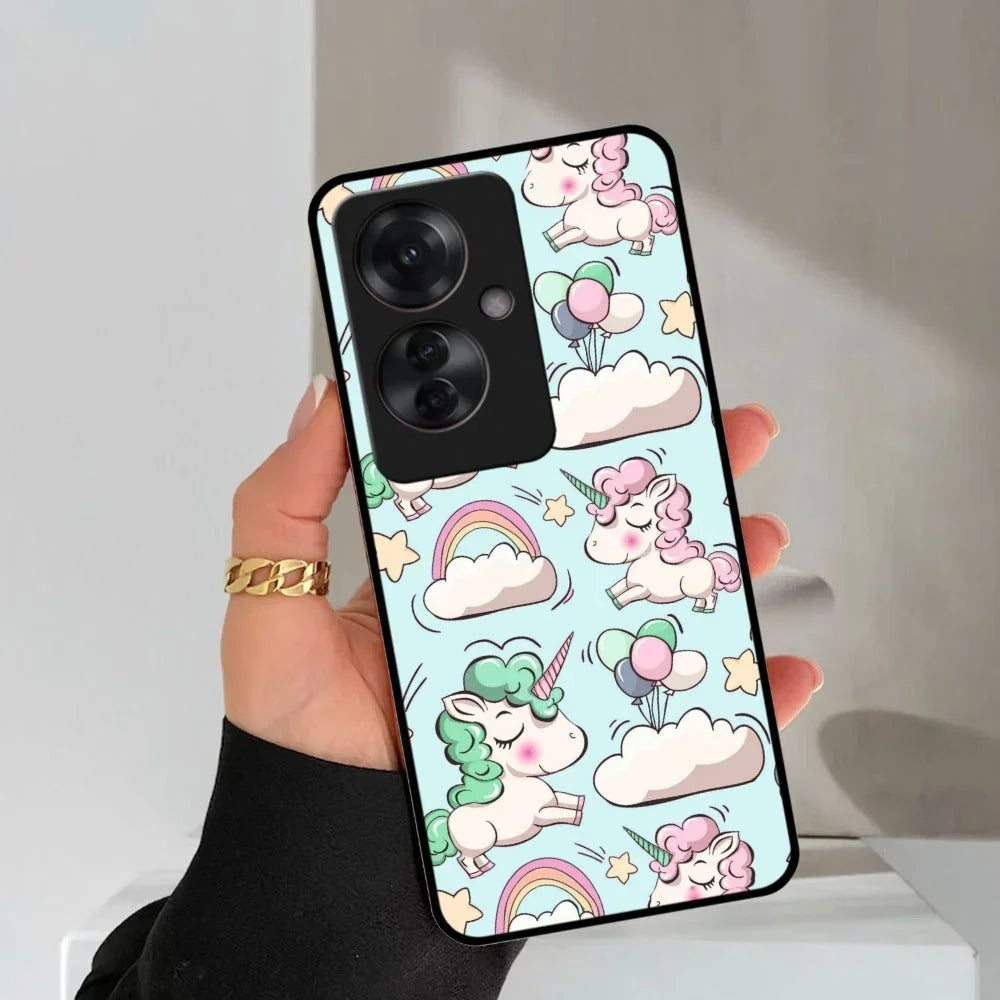 Unicorn Print Glossy Metal Case Cover For Oppo - ShopOnCliQ
