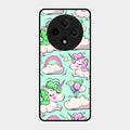 Unicorn Print Glossy Metal Case Cover For Oppo F27 Pro Plus 5G