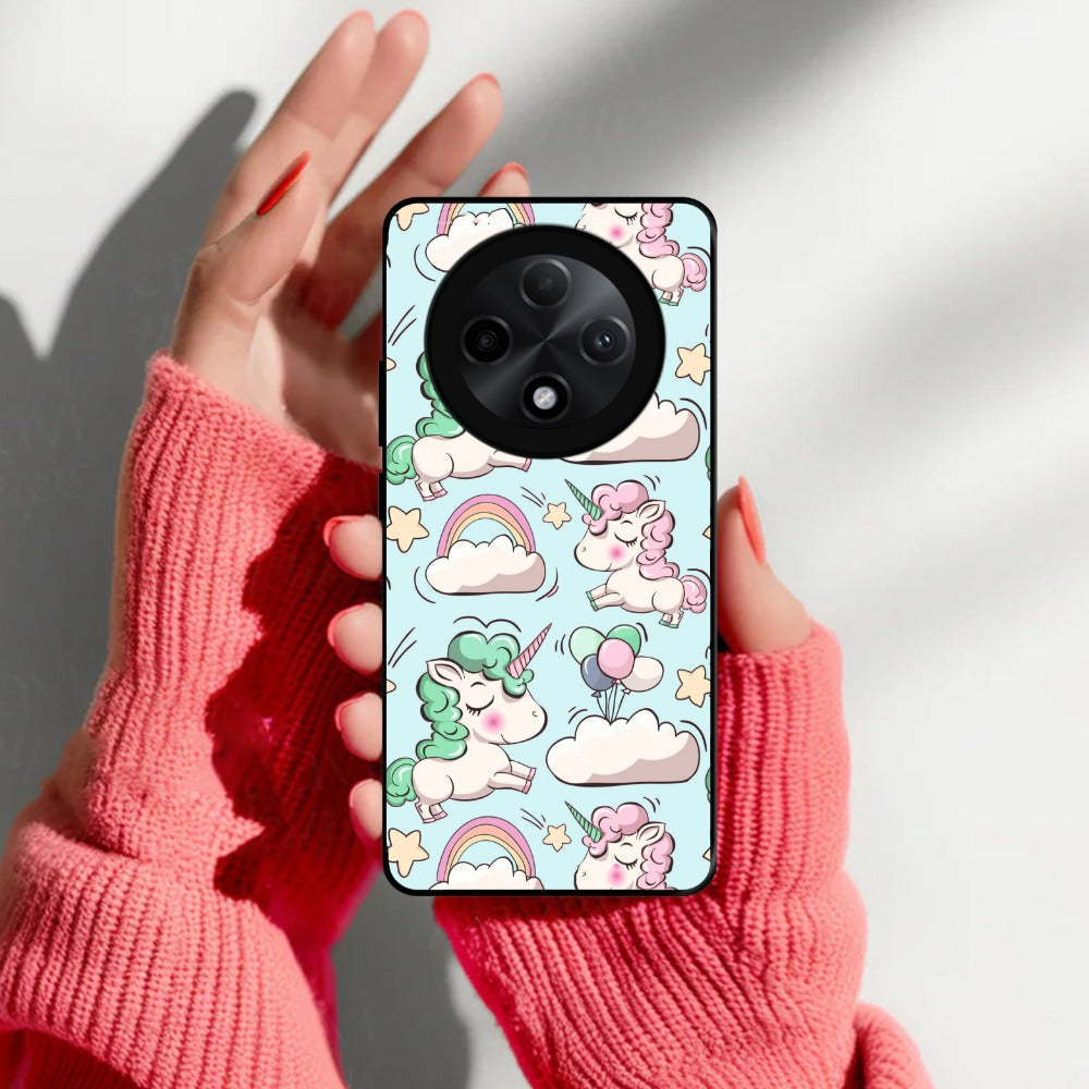 Unicorn Print Glossy Metal Case Cover For Oppo