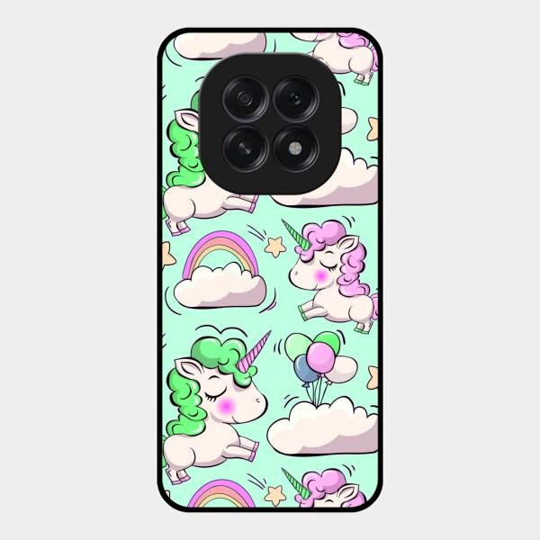 Unicorn Print Glossy Metal Case Cover For Oppo F29 5G