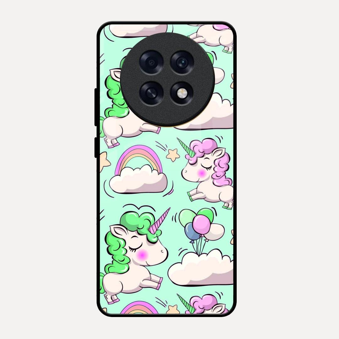 Unicorn Print Glossy Metal Case Cover For Oppo F31 Pro Plus 5G