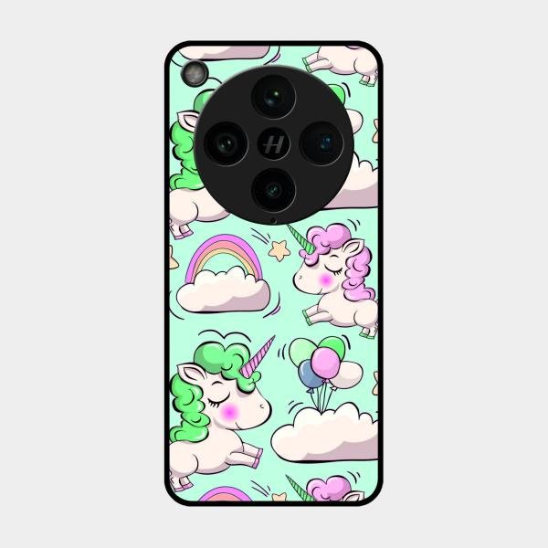 Unicorn Print Glossy Metal Case Cover For Oppo Find X8 Pro 5G