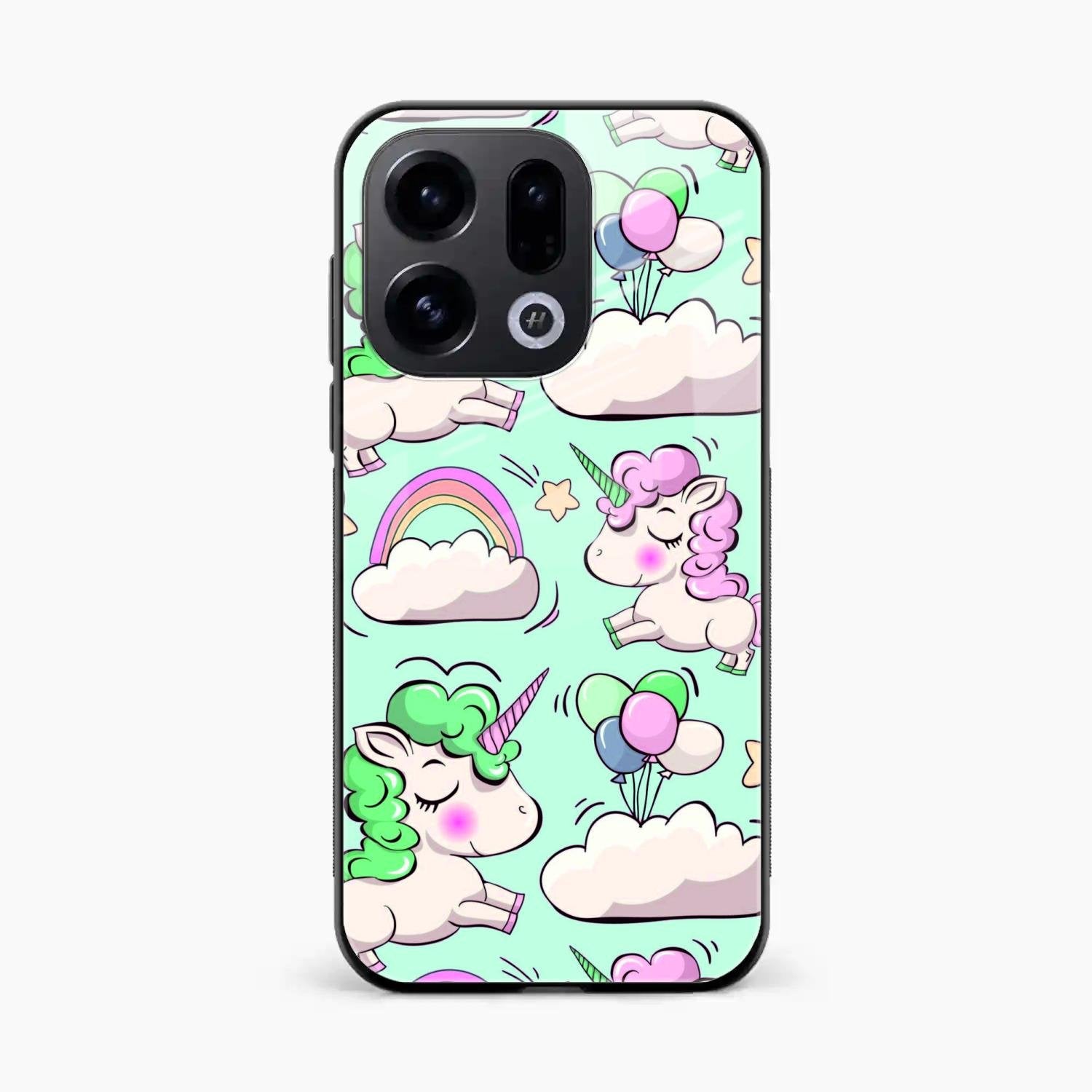 Unicorn Print Glossy Metal Case Cover For Oppo Find X9 5G