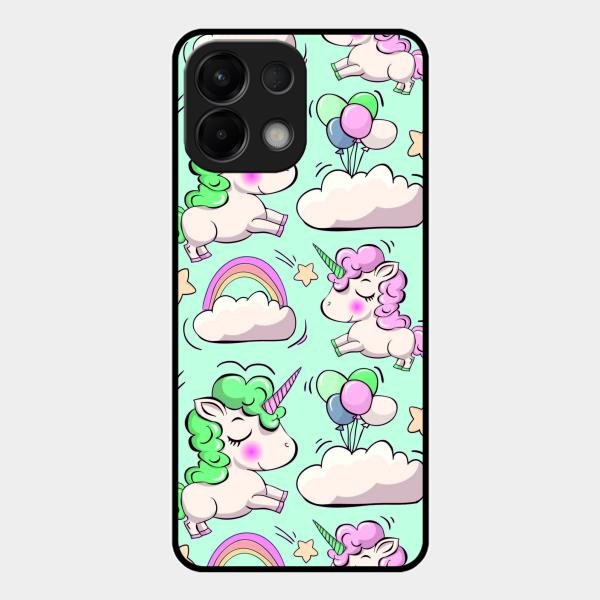 Unicorn Print Glossy Metal Case Cover For Oppo K13 5G