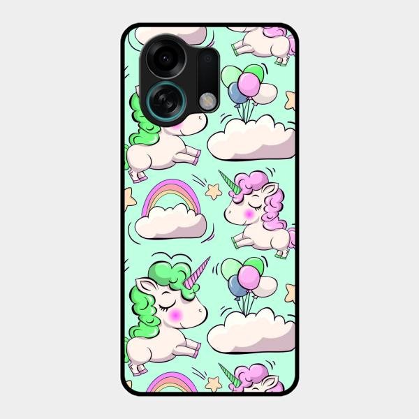 Unicorn Print Glossy Metal Case Cover For Oppo K13 Turbo 5G
