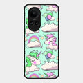 Unicorn Print Glossy Metal Case Cover For Oppo Reno 10 Pro 5G