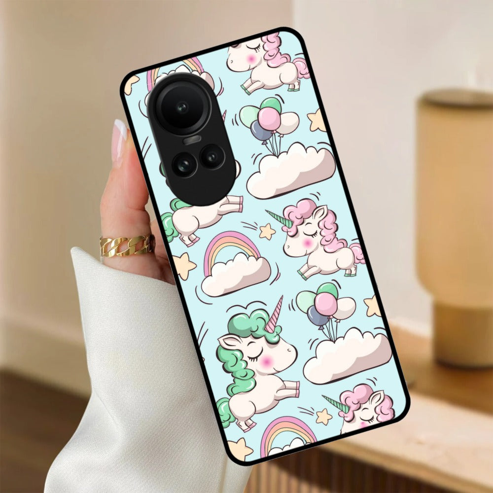 Unicorn Print Glossy Metal Case Cover For Oppo