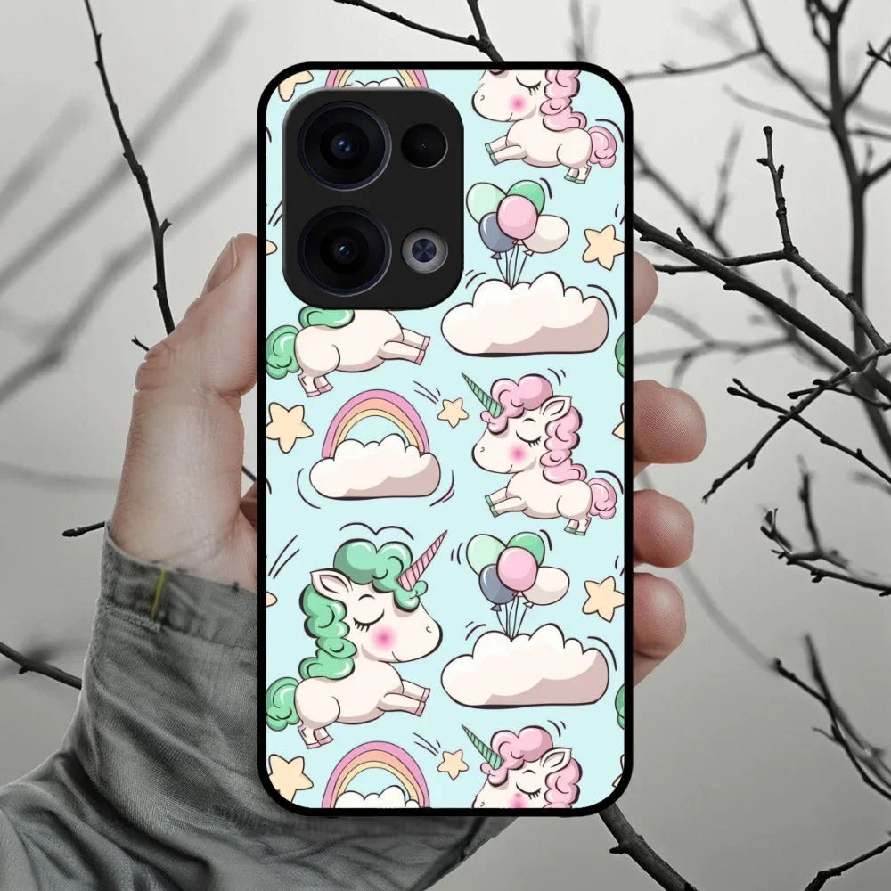 Unicorn Print Glossy Metal Case Cover For Oppo - ShopOnCliQ