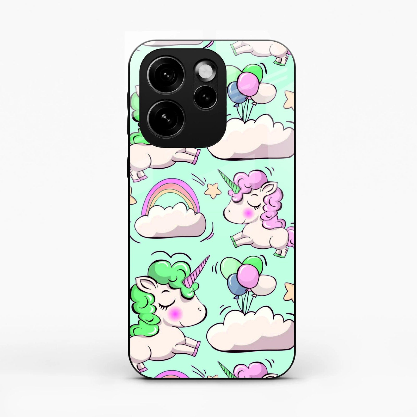 Unicorn Print Glossy Metal Case Cover For Oppo Reno 15C 5G