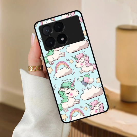 Unicorn Print Glossy Metal Case Cover For Poco