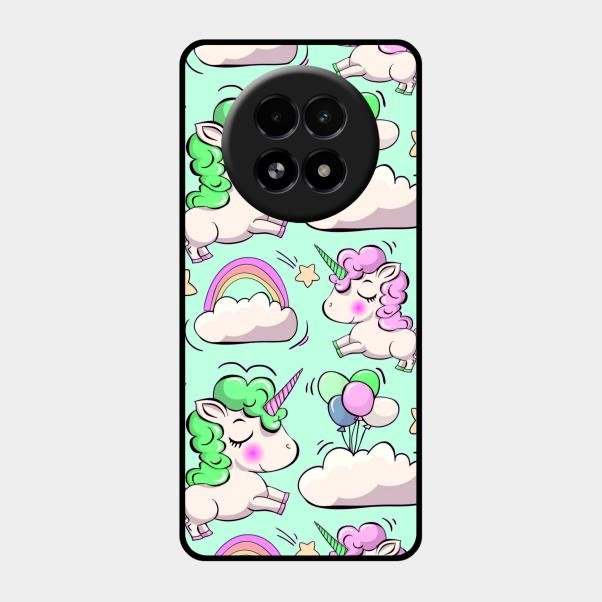 Unicorn Print Glossy Metal Case Cover For Realme 13 5G