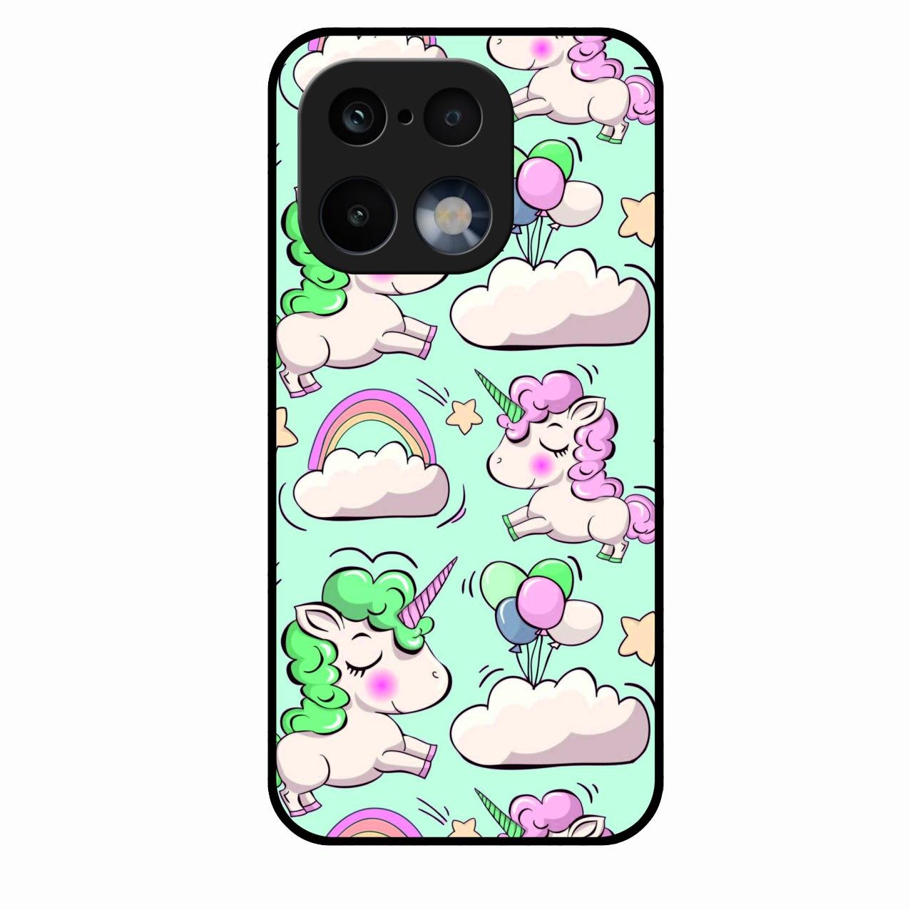 Unicorn Print Glossy Metal Case Cover For Realme 16 Pro 5G