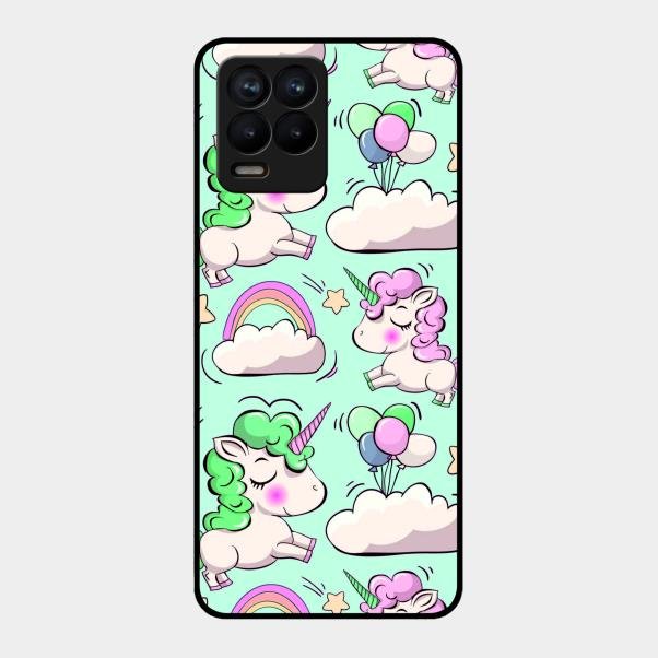 Unicorn Print Glossy Metal Case Cover For Realme 8 Pro