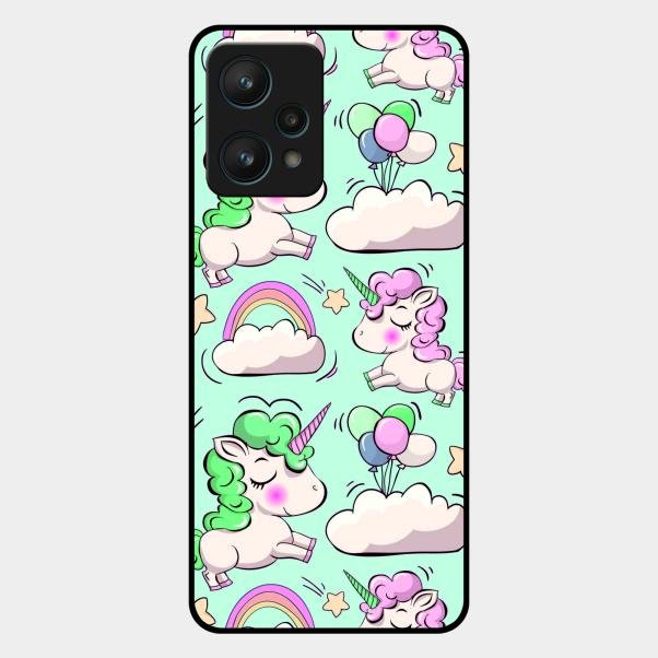 Unicorn Print Glossy Metal Case Cover For Realme 9 Pro 5G