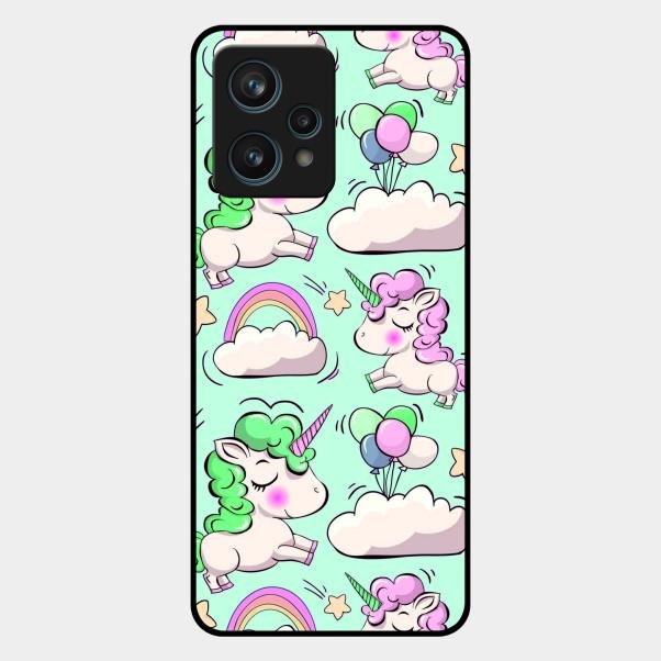 Unicorn Print Glossy Metal Case Cover For Realme 9 Pro Plus 5G