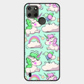 Unicorn Print Glossy Metal Case Cover For Realme C25Y