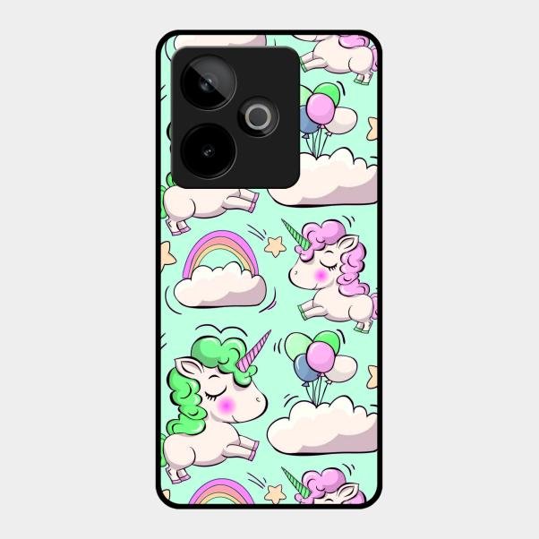 Unicorn Print Glossy Metal Case Cover For Realme Gt 7 5G