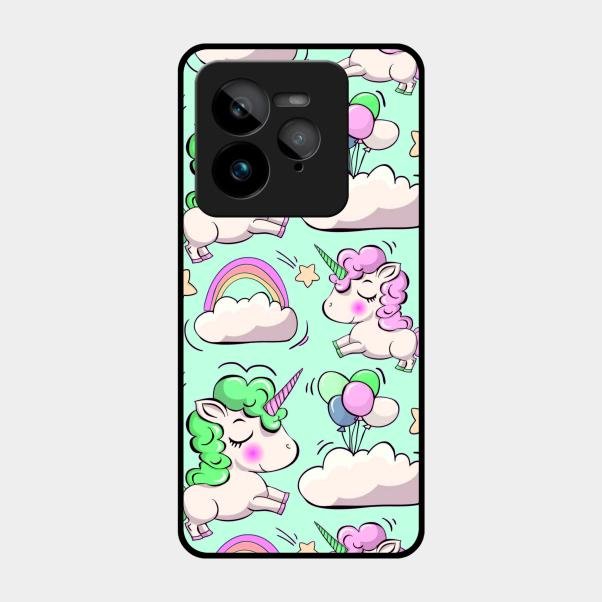 Unicorn Print Glossy Metal Case Cover For Realme Gt 7 Pro