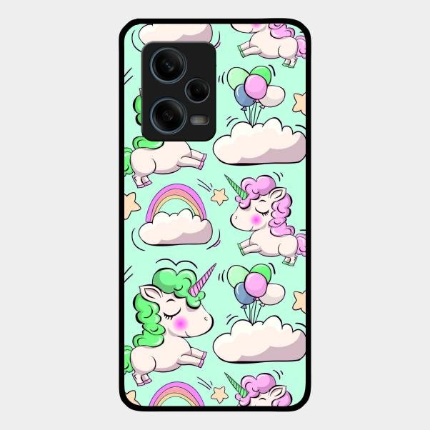 Unicorn Print Glossy Metal Case Cover For Redmi Note 12 Pro Plus 5G