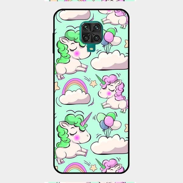 Unicorn Print Glossy Metal Case Cover For Redmi Note 9 Pro Max