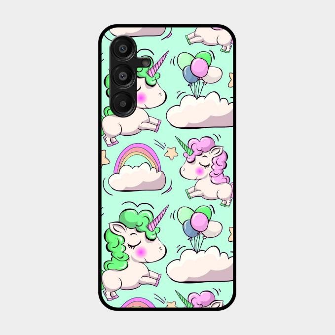Unicorn Print Glossy Metal Case Cover For Samsung Galaxy A16 5G