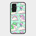 Unicorn Print Glossy Metal Case Cover For Samsung Galaxy M14 5G