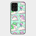 Unicorn Print Glossy Metal Case Cover For Samsung Galaxy M33 5G