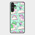 Unicorn Print Glossy Metal Case Cover For Samsung Galaxy M55 5G