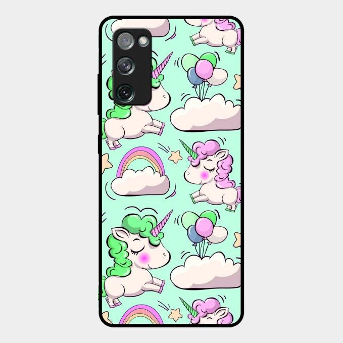 Unicorn Print Glossy Metal Case Cover For Samsung Galaxy S20 Fe 5G