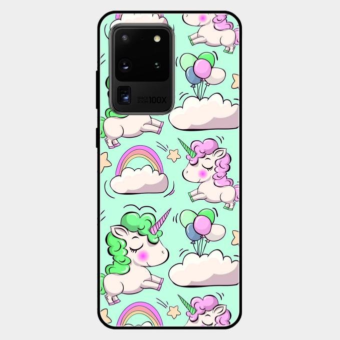 Unicorn Print Glossy Metal Case Cover For Samsung Galaxy S20 Ultra