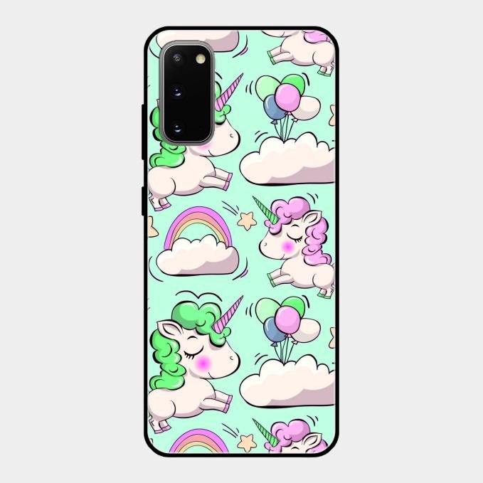 Unicorn Print Glossy Metal Case Cover For Samsung Galaxy S20