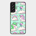 Unicorn Print Glossy Metal Case Cover For Samsung Galaxy S21 Fe 5G