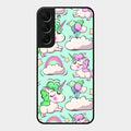 Unicorn Print Glossy Metal Case Cover For Samsung Galaxy S22 5G