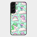 Unicorn Print Glossy Metal Case Cover For Samsung Galaxy S22 Plus 5G
