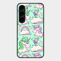 Unicorn Print Glossy Metal Case Cover For Samsung Galaxy S23 5G