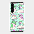 Unicorn Print Glossy Metal Case Cover For Samsung Galaxy S24 Plus 5G