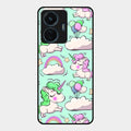 Unicorn Print Glossy Metal Case Cover For Vivo T1 44W 4G