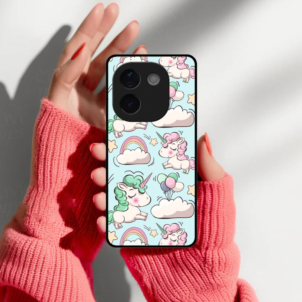 Unicorn Print Glossy Metal Case Cover For Vivo