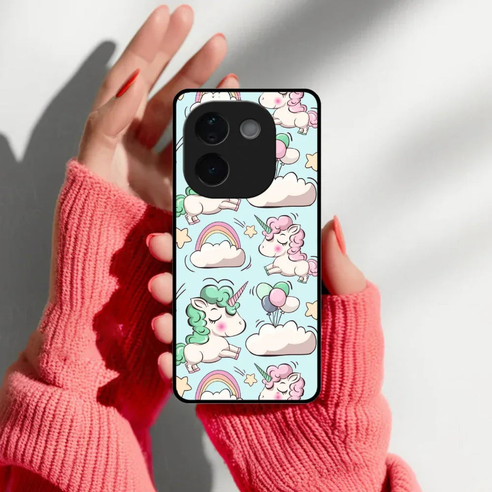 Unicorn Print Glossy Metal Case Cover For Vivo - ShopOnCliQ