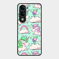 Unicorn Print Glossy Metal Case Cover For Vivo T4 Lite 5G