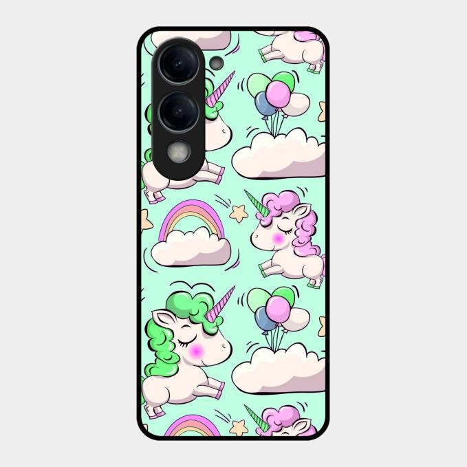 Unicorn Print Glossy Metal Case Cover For Vivo T4 Lite 5G