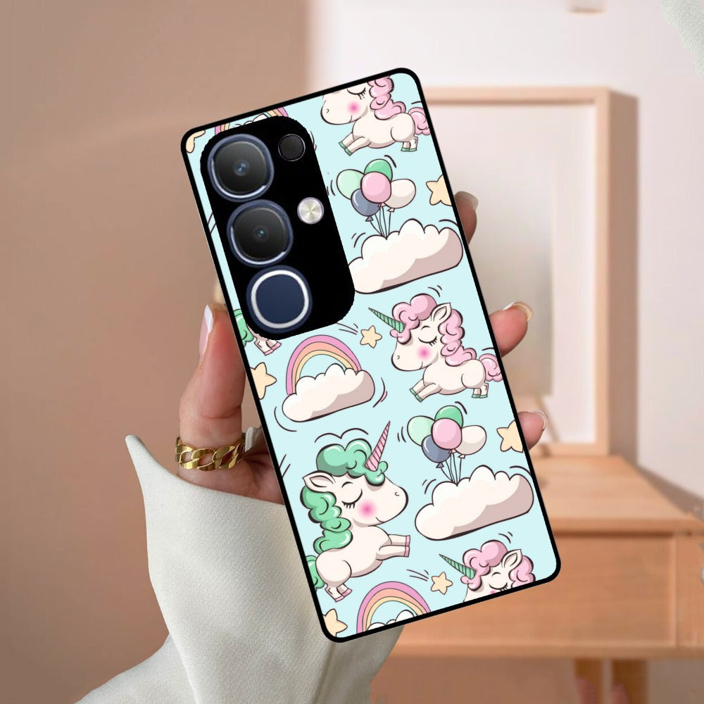 Unicorn Print Glossy Metal Case Cover For Vivo
