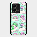 Unicorn Print Glossy Metal Case Cover For Vivo V25 5G