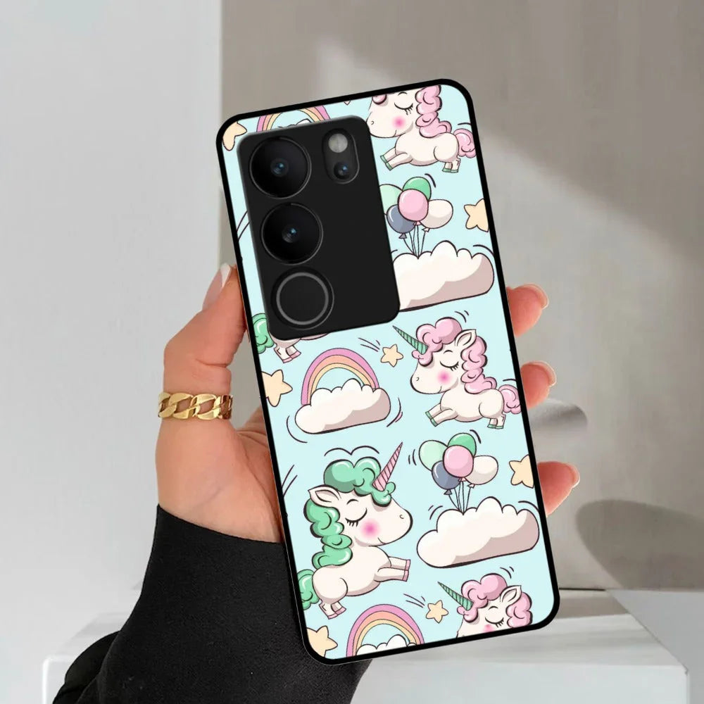 Unicorn Print Glossy Metal Case Cover For Vivo - ShopOnCliQ