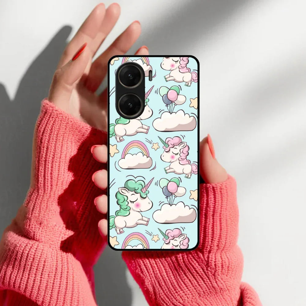 Unicorn Print Glossy Metal Case Cover For Vivo - ShopOnCliQ