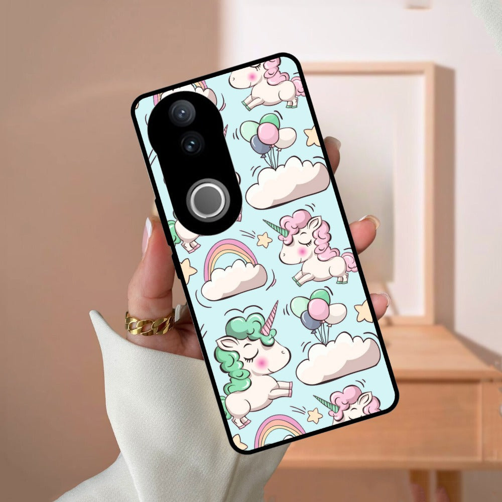 Unicorn Print Glossy Metal Case Cover For Vivo