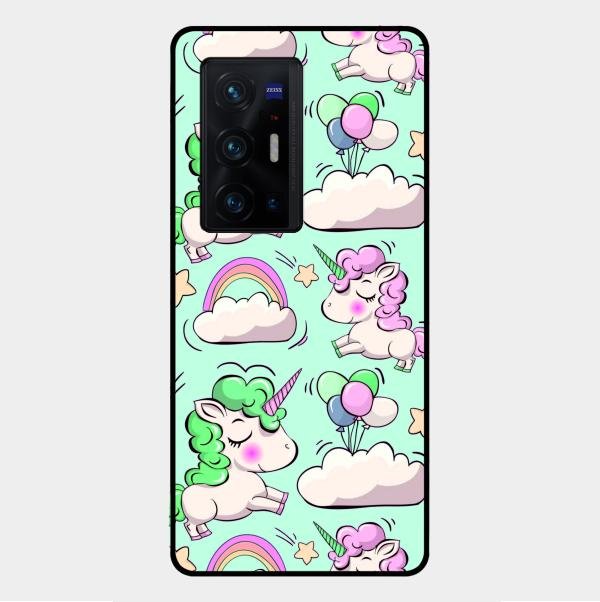 Unicorn Print Glossy Metal Case Cover For Vivo X70 Pro Plus 5G