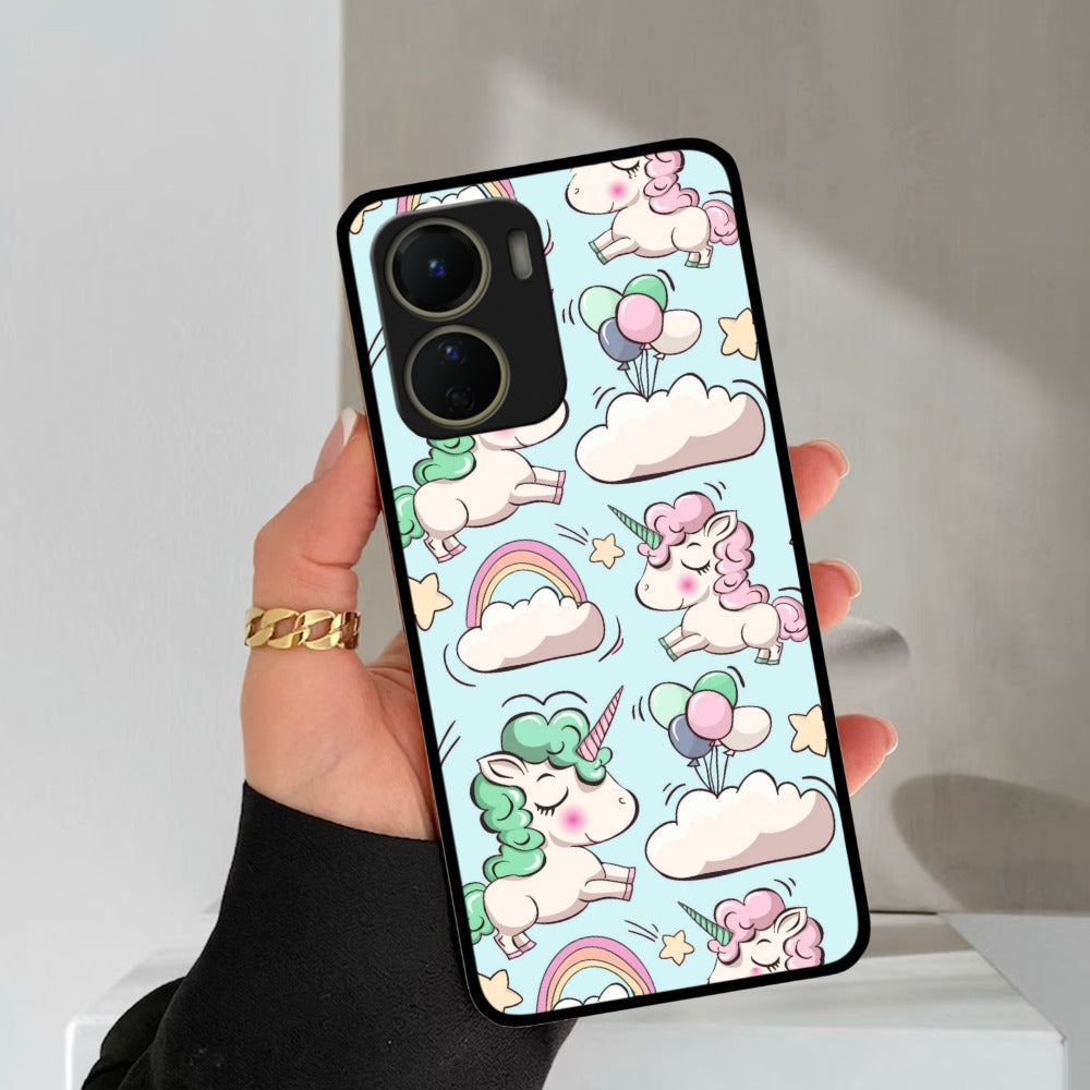 Unicorn Print Glossy Metal Case Cover For Vivo